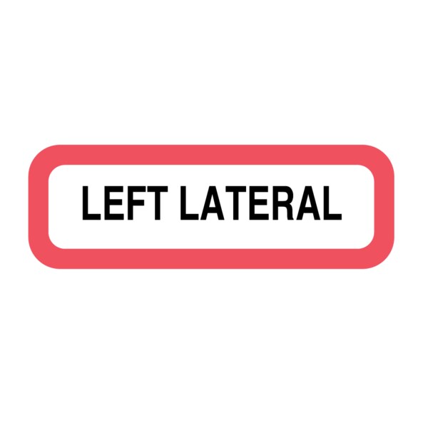 Nevs Position Labels - Left Lateral 1/2" x 1-1/2" White w/Red & Black XP-340 - main
